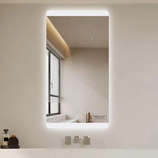 Led Mirror 3Light Dimmer With Touch Sensor - Rectangle Shape 50cm x 100cm