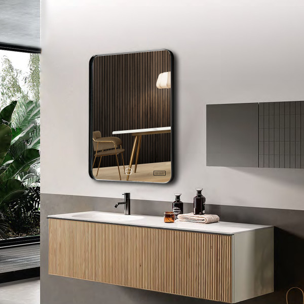 Stainless Steel 304 Black Frame Mirror - Rectangle Shape 80cm x 60cm