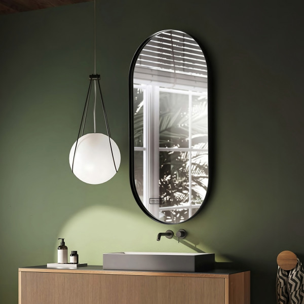 Stainless Steel 304 Frame Mirror - Capsule Shape 100cm x 50cm