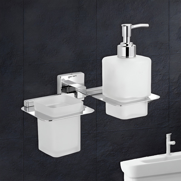 TR9155 Krizlo Tumbler Holder and Liquid Soap Dispenser - Chrome