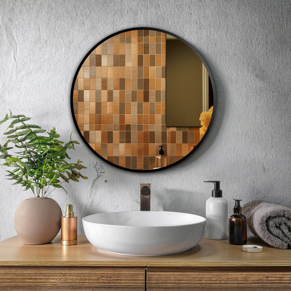 Aluminum Frame Mirror TR 131 Black - Round Shape 50cm x 50cm
