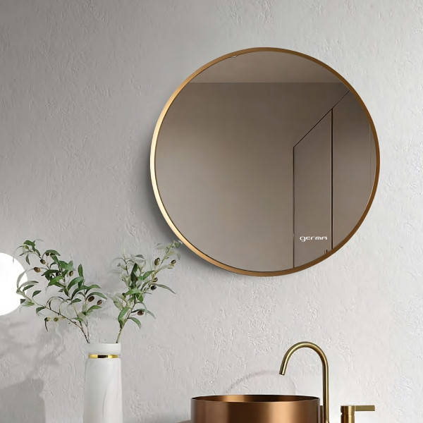 Aluminum Frame Mirror with TR131 Champagne Gold - Round Shape 50cm x 50cm