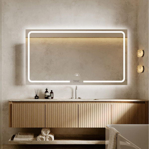 Led Mirror 3Light Dimmer with Wave Sensor TR LED 032 - Rectangle Shape 138cm x 75cm