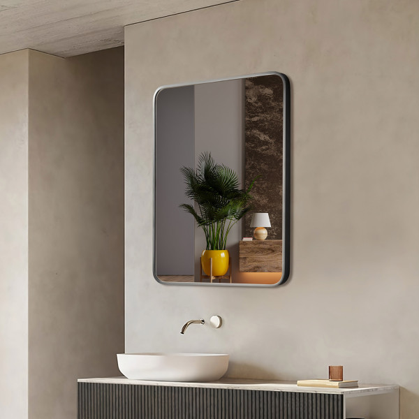 Aluminum Black Frame Mirror TR133 - Rectangle Shape 70cm x 50cm