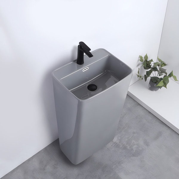 Binny Grey - Ceramic Pedestal Free Standing Wash Basin