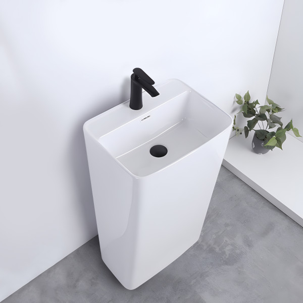 Binny White - Ceramic Pedestal Free Standing Wash Basin