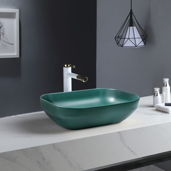Camryla Green Matt - Tabletop Ceramic Designer Washbasin