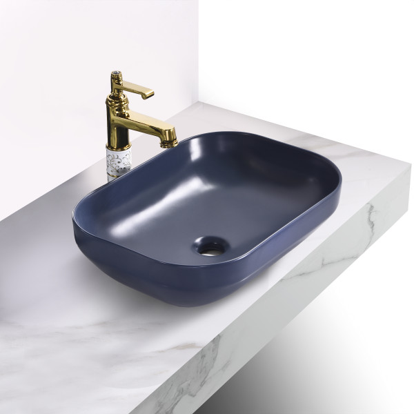 Camryla Navy Blue-Matt - Tabletop Ceramic Designer Washbasin