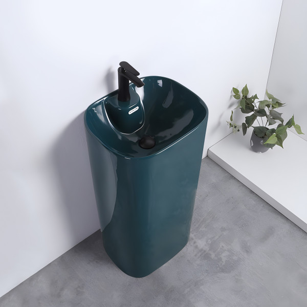 Alistar Green - Ceramic Pedestal Free Standing Wash Basin