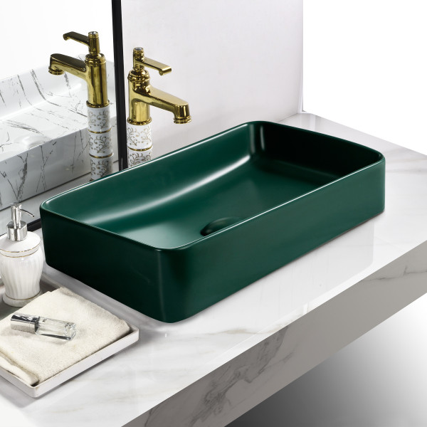 Marquina Green Matt - Tabletop Ceramic Designer Washbasin