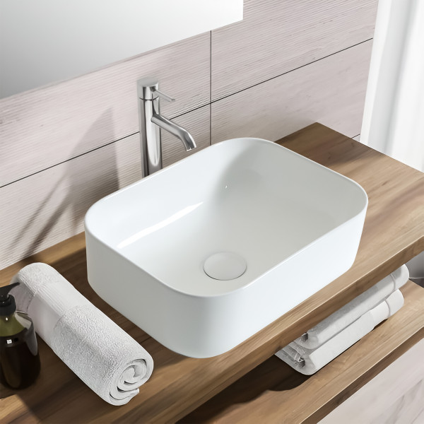 MIni Spade White - Glossy Ceramic Countertop Designer Washbasin
