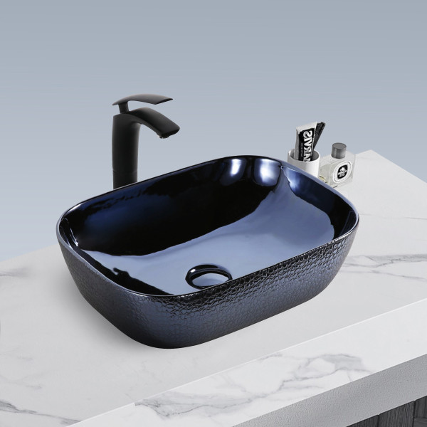 Stefy Bliss Blue - Glossy Finish Ceramic Designer Washbasin