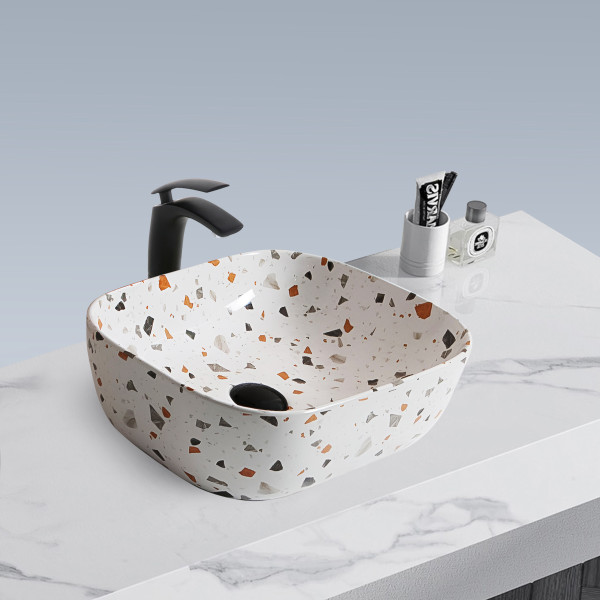 Stefy Terrazo - Glossy Finish Ceramic Designer Washbasin